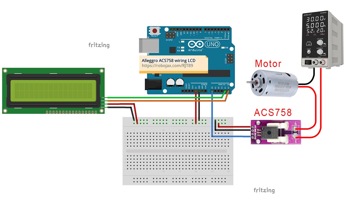 Arduino wiring for ACS758 with LCD