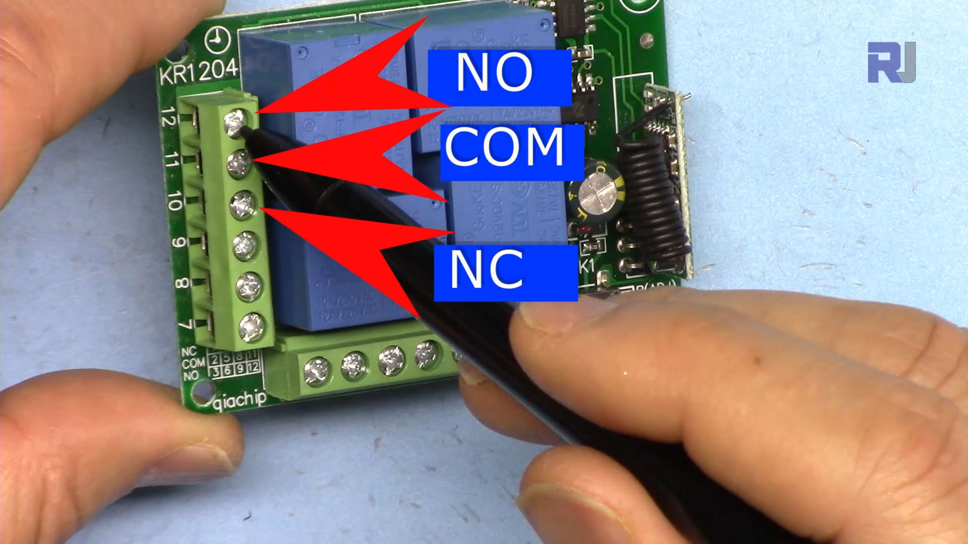 33 MHz 4-channel Remote Relay: Relay Pins Explained