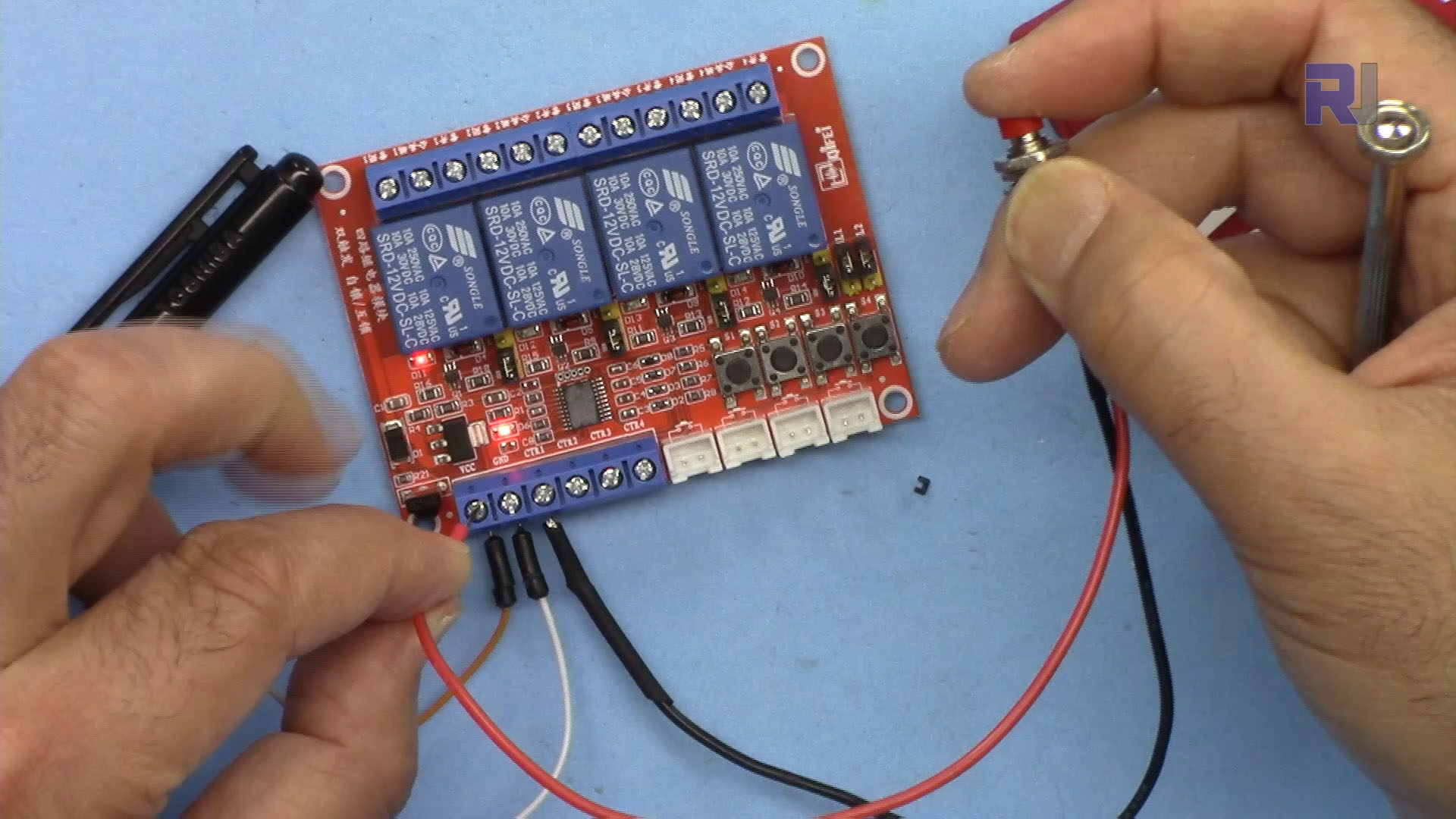 QIFEI 4-channel relay: Using a push button to control 4 loads