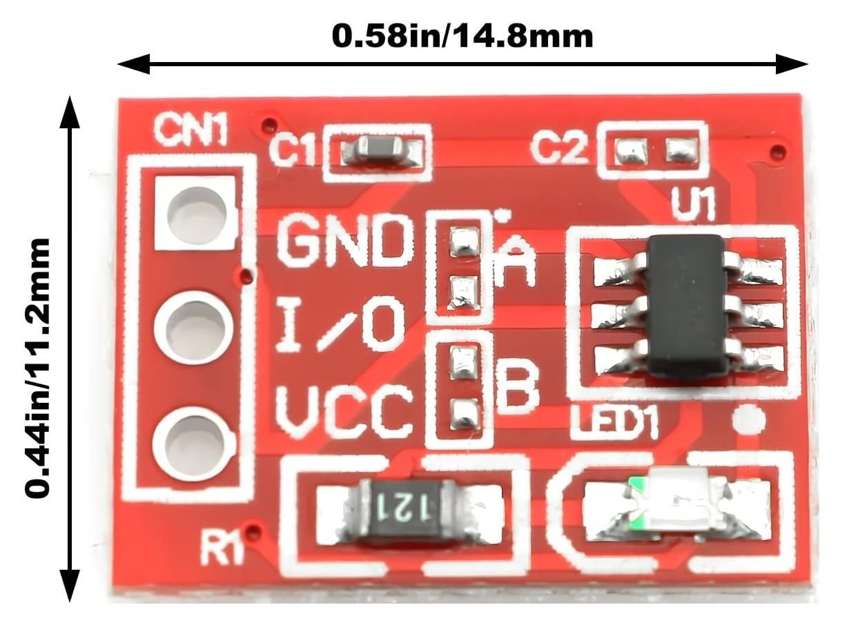 TTP223 Touch module - Top view TTP223 Touch module - Top view