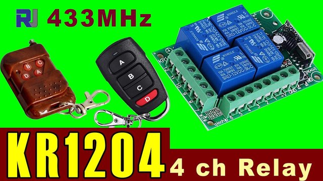Video thumbnail for 433MHz 12V 4CH Channel Relay RF Wireless Remote Control Switch KR1204  FOB RJT186