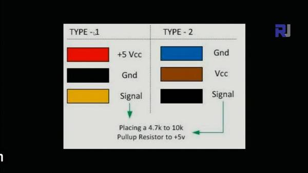E18-D80NK Infrared Sensor: Wiring color