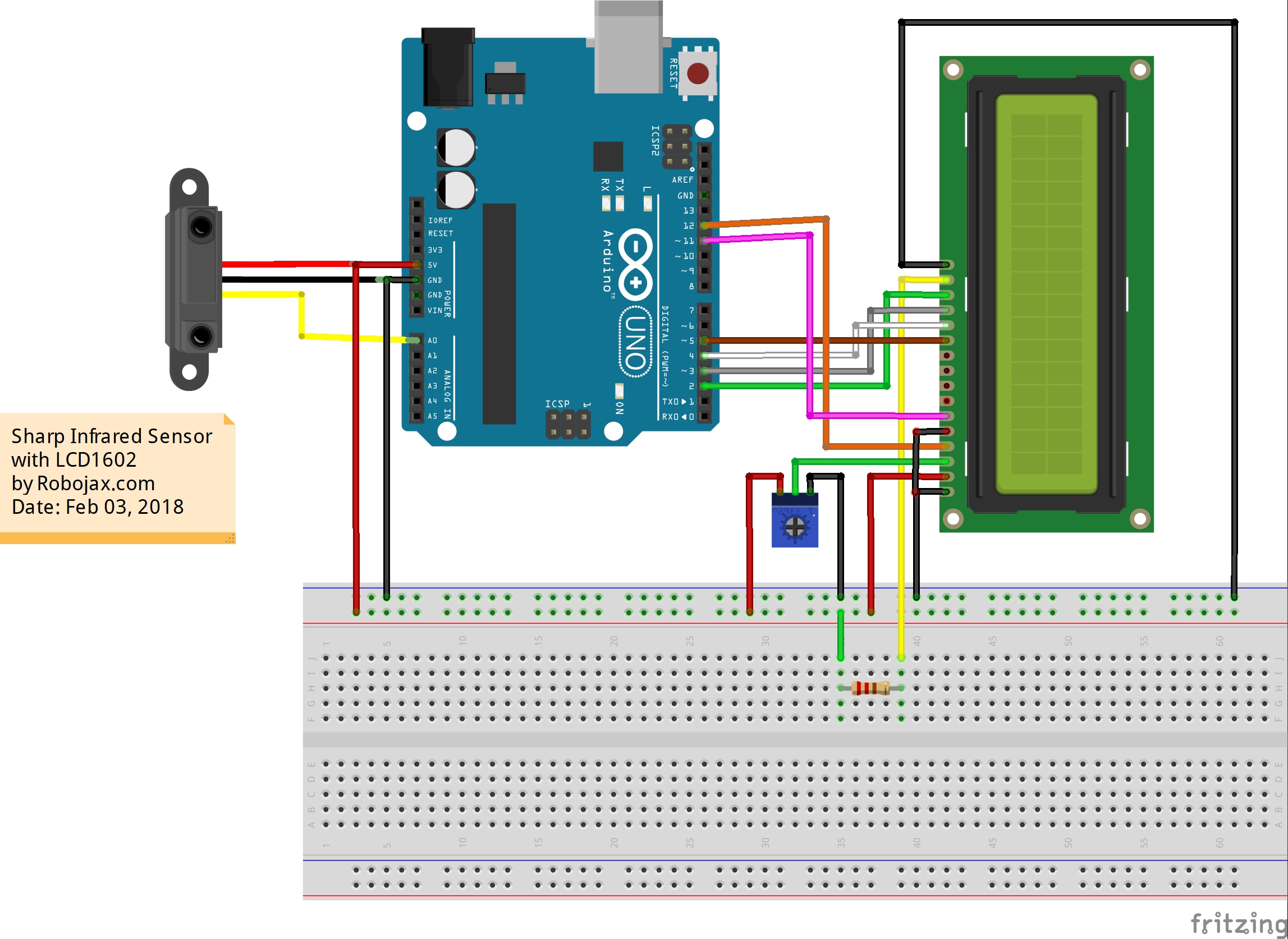 Arduino Code And Video For Sharp Ir Distance Module With Lcd1602