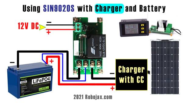 SIN9020S Battery Protection Relay module:Wiring diagram with solar panel
