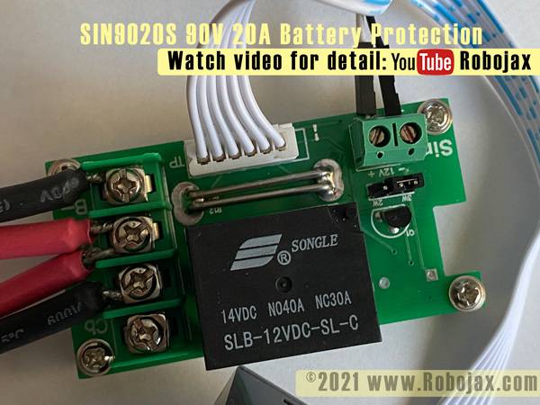 SIN9020S Battery Protection Relay module: Wiring view