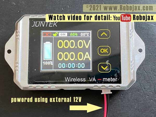 Juntek VAT4300: Powered using 12V DC
