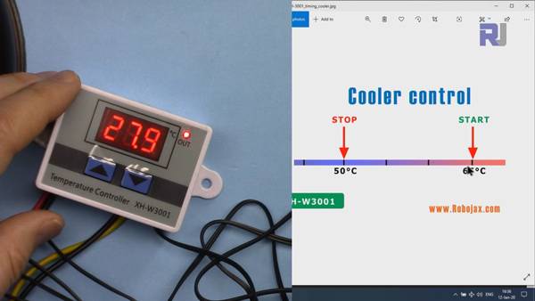 XH-W3001 AC digital Thermostat: Cooler control example