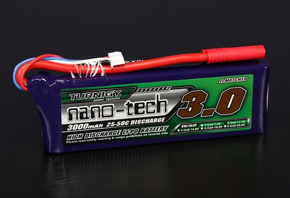 Tech RC Turnigy nano-tech 4000mah 3S 25~50C Lipo Pack w/XT-60 