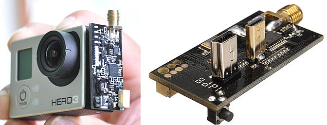 Light L250 5.8 GHz 250 mW VTX FPV transmitter attached to GoPro