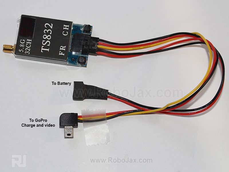 FPV GoPro power and video cable for TS832 transmitter