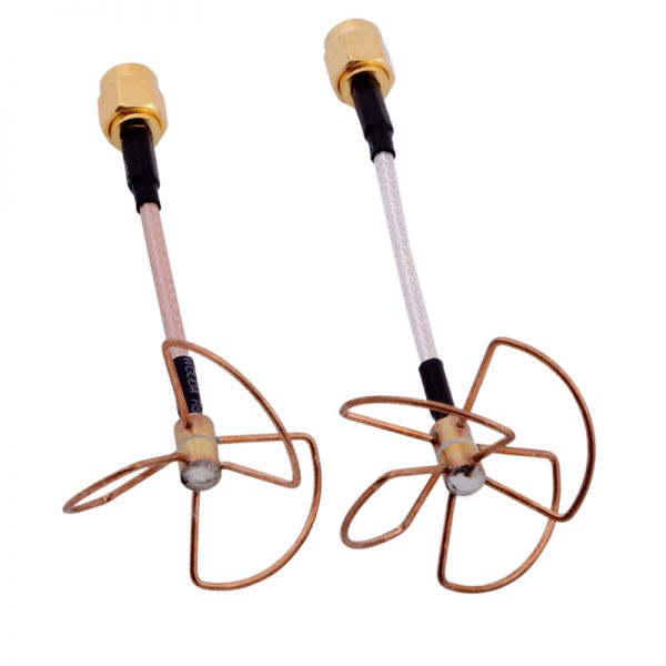 FPV 5.8GHz Clover 3-blade TX with 4-blade RX RP-SMA Straight Antenna