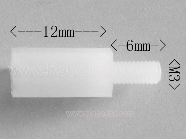10 pieces M3 10mm white nylon spacers, screws, and nuts