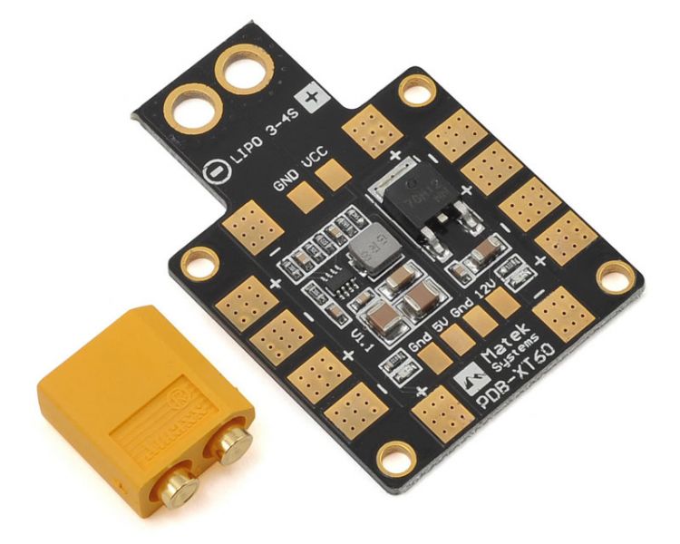 Matek PDB-XT60 power distribution board with BEC, 5V, 12V