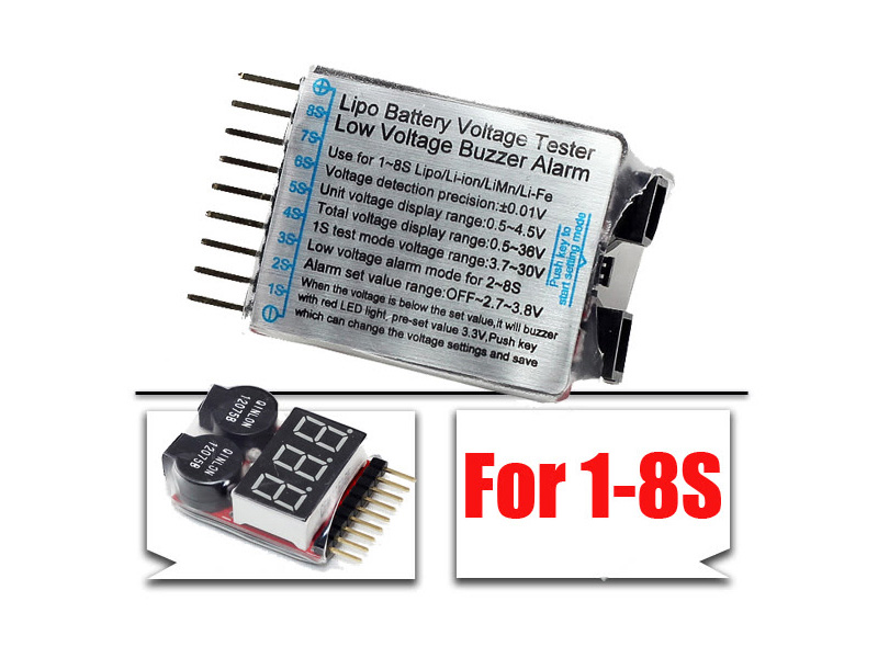 Lipo Battery Low Voltage Alarm 1S-8S Buzzer