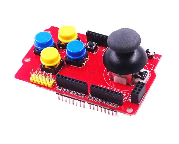 Joystick and four-key keypad module and shield for Arduino