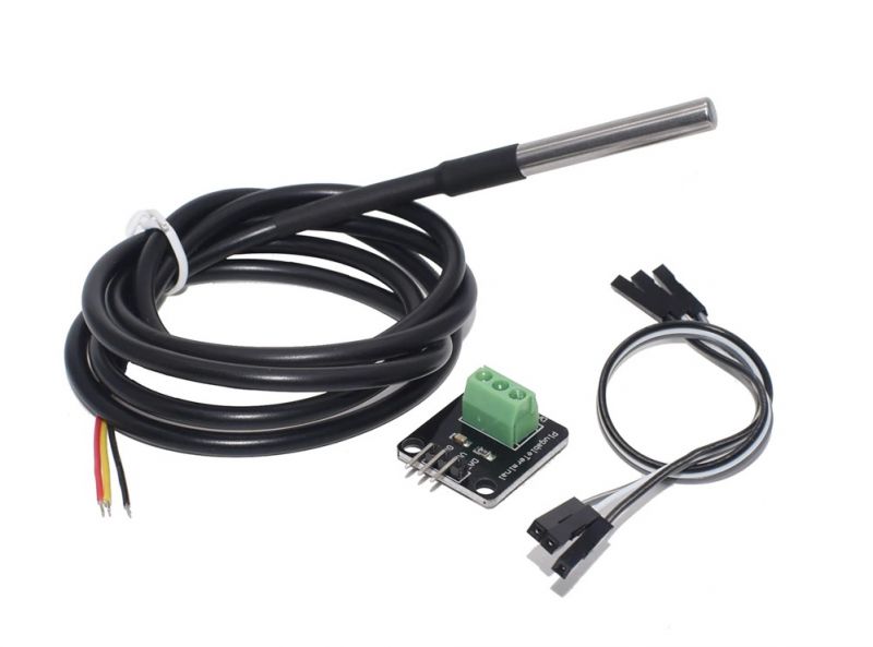 DS18B20 100cm Waterproof Temperature Sensor with PCB adapter