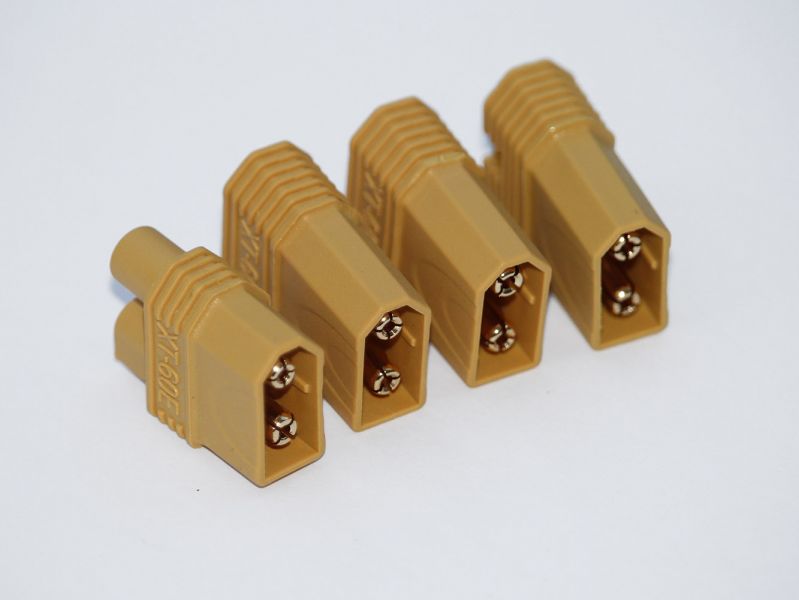 XT60 battery to EC3, TRX, Tamiya, and Dean (4 pieces)