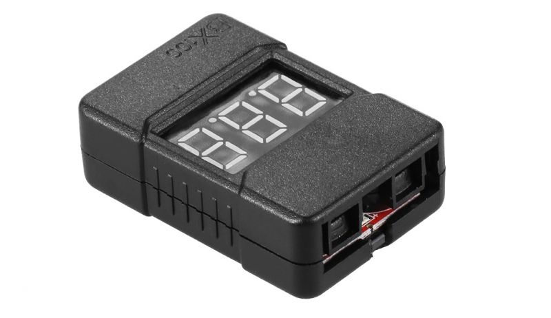 BX100 1-8S LiPo Battery Voltage Tester, Low-Voltage Buzzer Alarm with LED Indicator