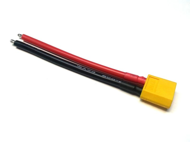 XT60 male with 12 AWG silicon wire, 10 cm