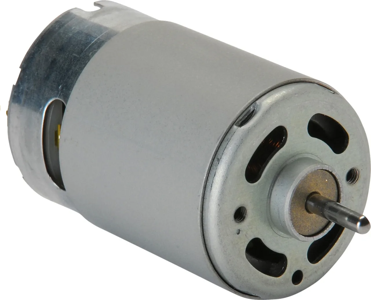 DC motor shaft to right