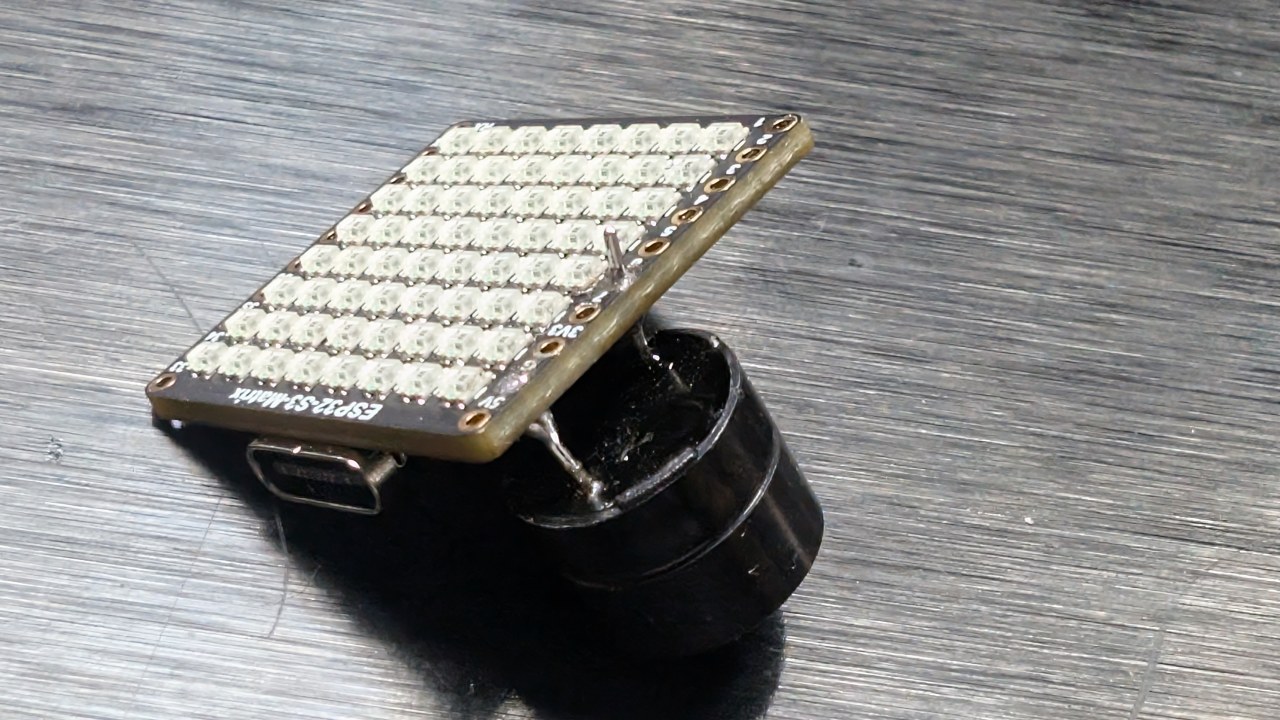 ESP32 S3 Matrix attached with buzzer to pin6 and GND