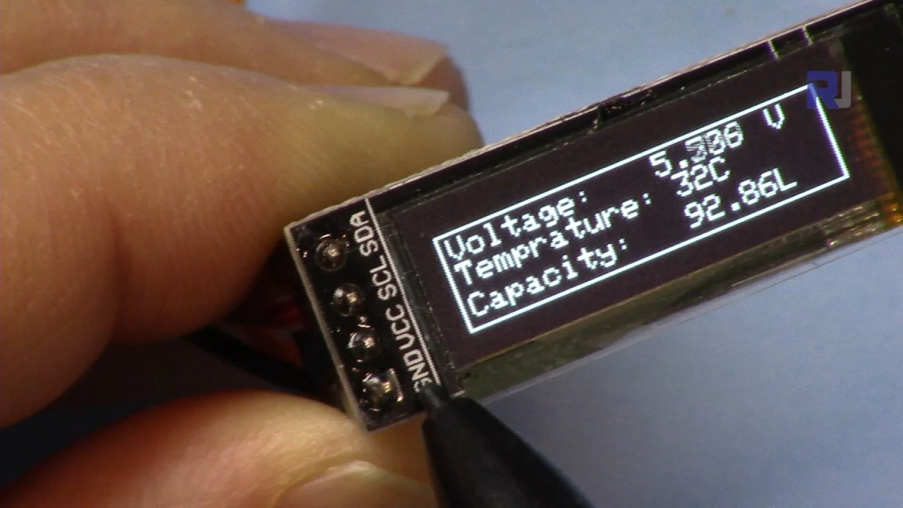 SSD1306 OLED displaying text