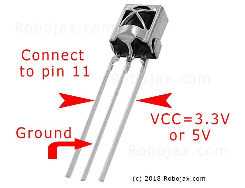 IR remote receiver VS1838B pins IR remote receiver VS1838B pins