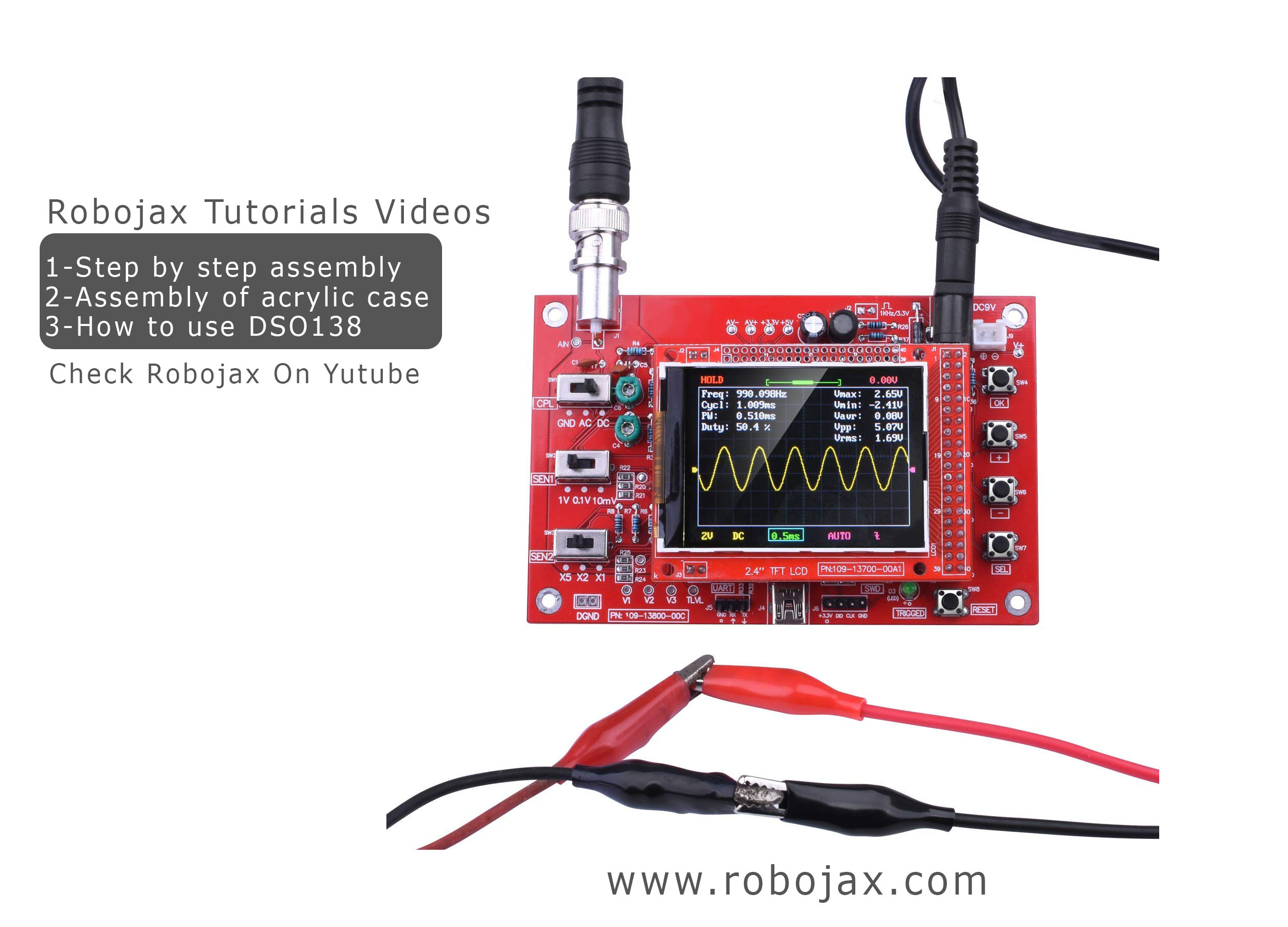 DSO138 digital oscilloscope: Connected to power DSO138 digital oscilloscope: Connected to power