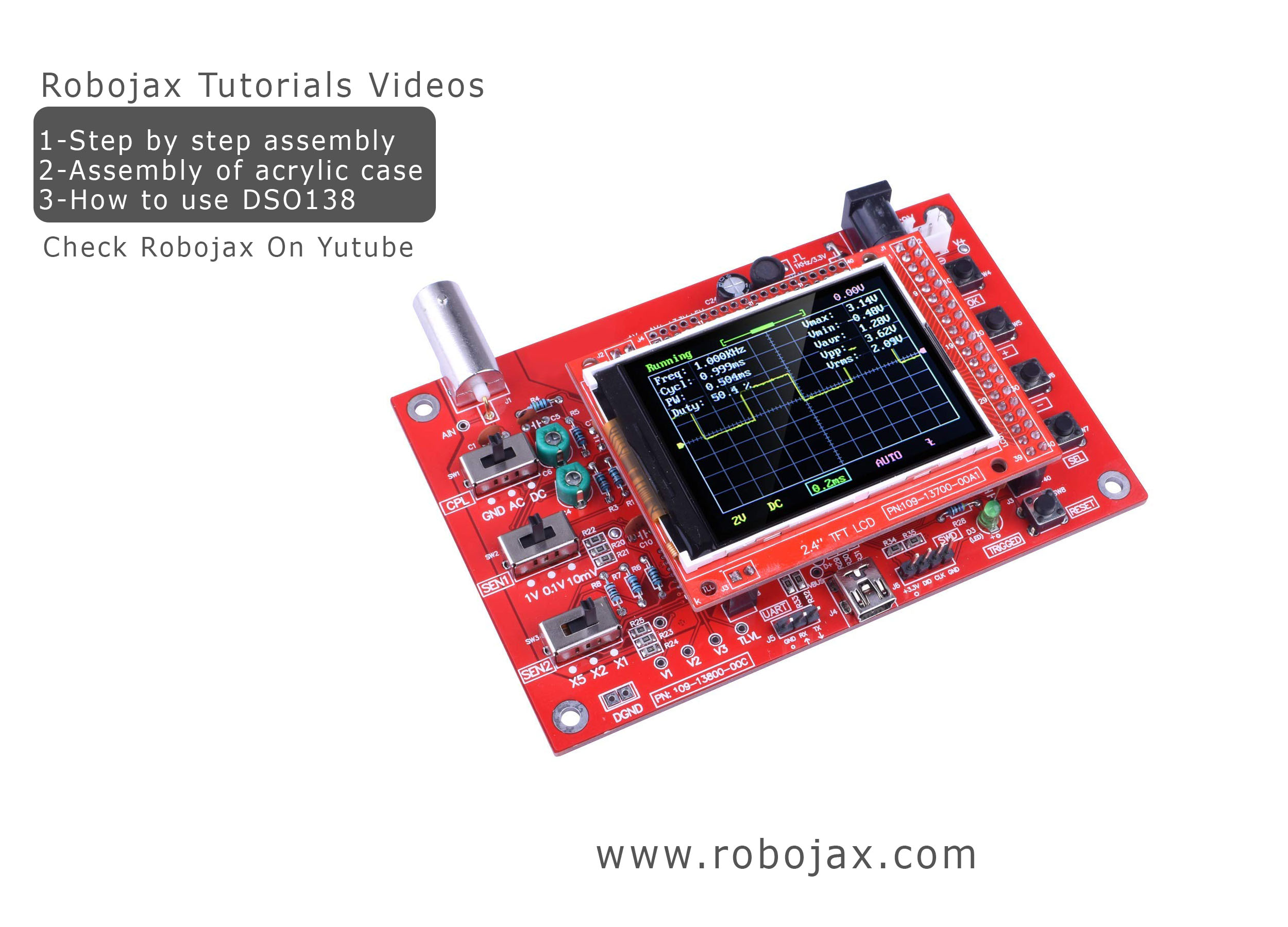 DSO138 digital oscilloscope: Square wave displayed DSO138 digital oscilloscope: Square wave displayed