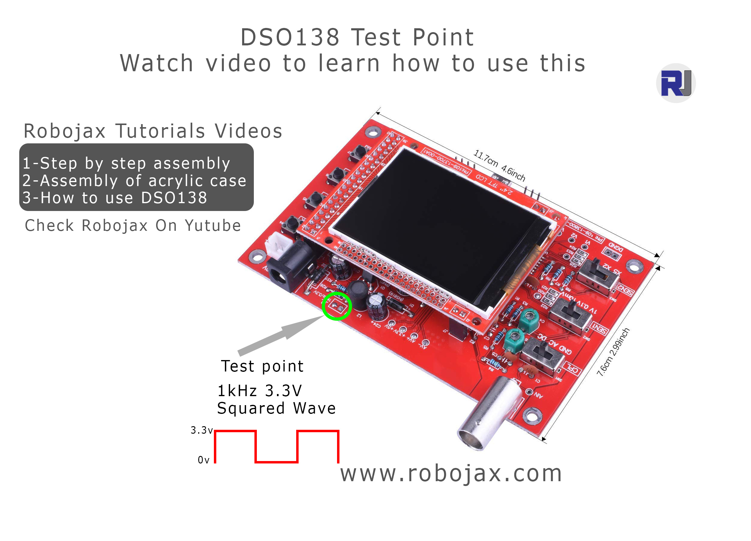 DSO138 digital oscilloscope: Test signal point DSO138 digital oscilloscope: test signal point