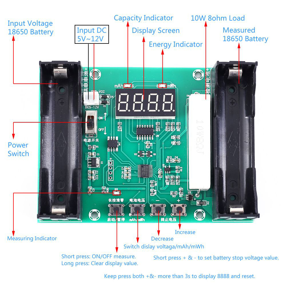 XH-M240 Lithium Capacity Tester/Discharger: Function