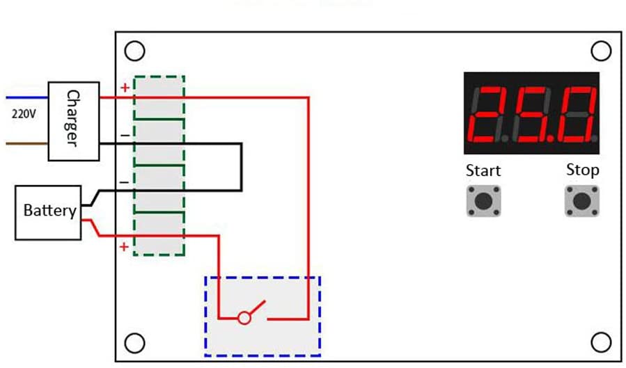 XH-M603 Charger Controller: Relay and charger wiring