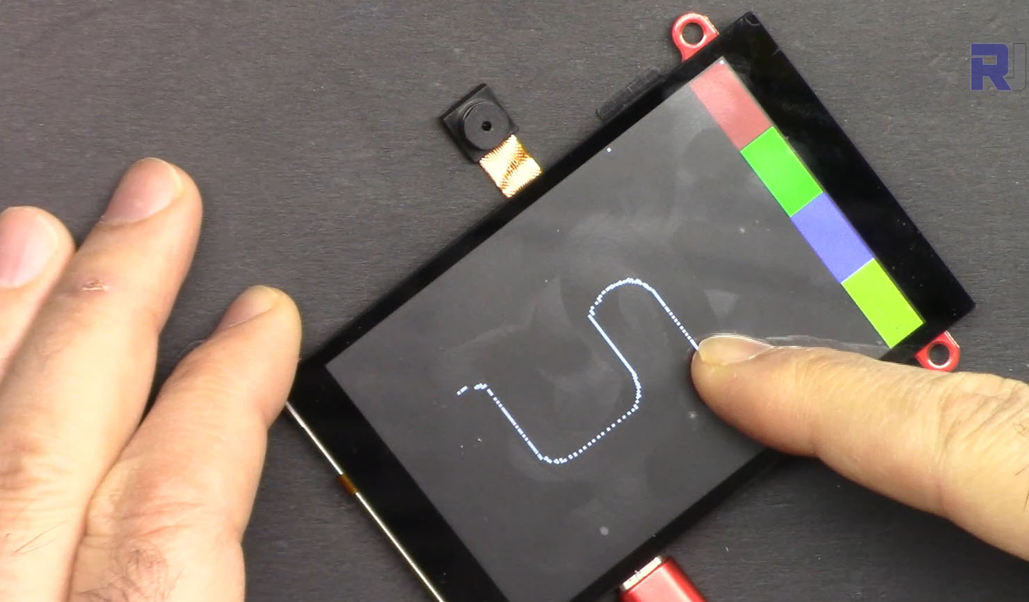 ESP32 TFT LCD module: drawing with finger or pin with resistive screen