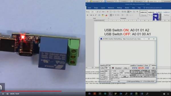 USB Relay: Code shown