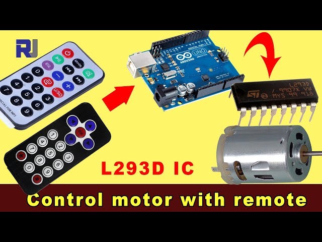 Video thumbnail for Remote 3: Controlling DC motor with IR Remote controller using Arduino and L293D RJT117