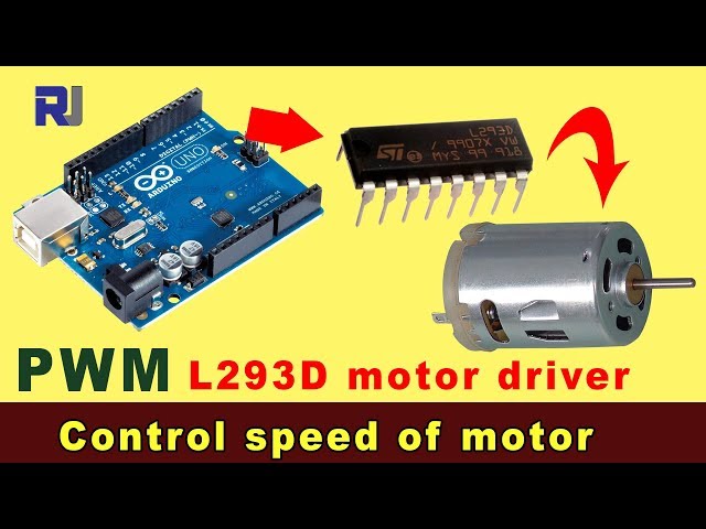 Video thumbnail for Control Speed and Direction DC motor using L293B L293D motor  with Aarduino PWM RJT118