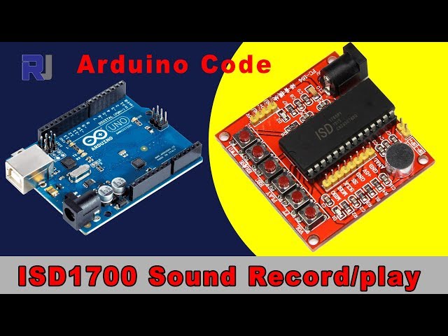 Video thumbnail for Using ISD1700 Sound Audio recorder with Arduino Code to record, play, erase sound RJT171