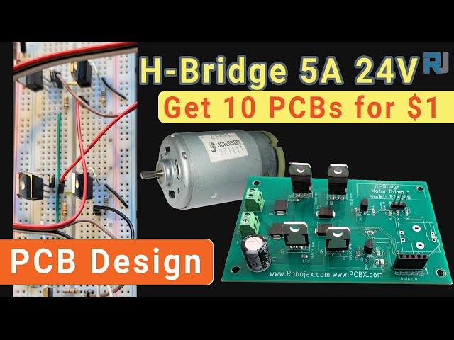 Video thumbnail for Building H-Bridge Motor driver using TIP120 TIP125full PCB Design with arduino - RJT392