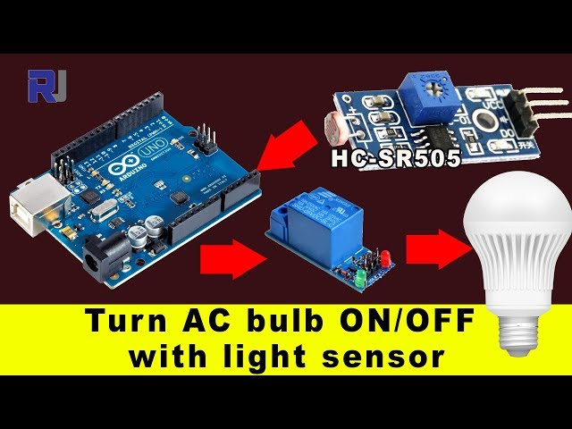 Video thumbnail for How to use LDR Light Sensor module to Turn ON and OFF AC bulb automatically withe Arduino RJT61