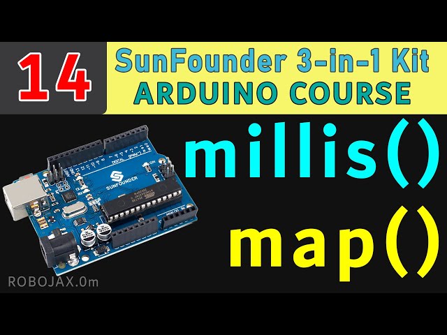 Video thumbnail for Lesson 14: Arduino Millis (no delay) and map functions | SunFounder Robojax - RJT597