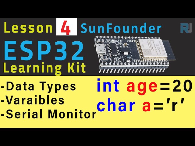 Video thumbnail for ESP32 Tutorial 4 - Data types Define Variable Int, bool, char,  Serial Monitor-ESP32 IoT kit