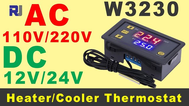 Video thumbnail for How to use W3230 Thermostat Heat and Cold Relay Controller AC DC 12V/24V/120/220V P1 to P8