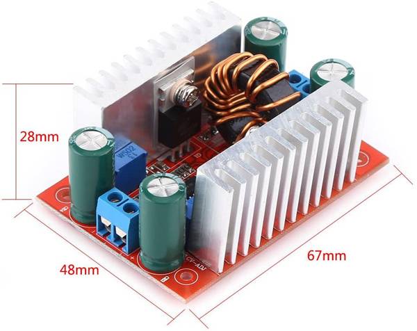400W Step-up DC Converter: Dimensions