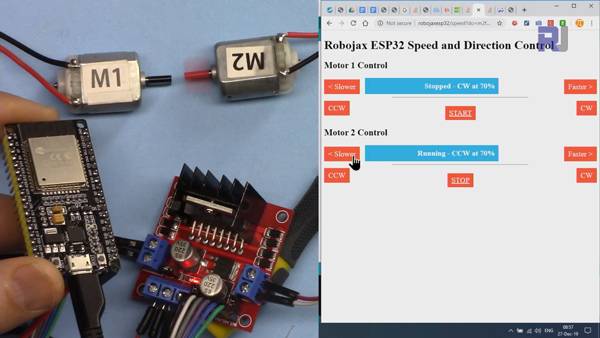 DC Motor with ESP32: Demonstration