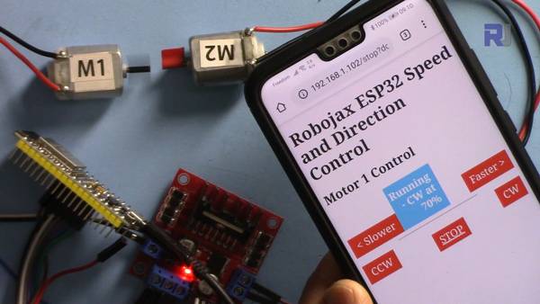 DC Motor with ESP32:Controlling DC Mover Using Mobile Phone  