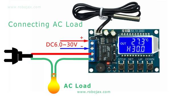 XY-T01 Relay Timer: AC Load wiring