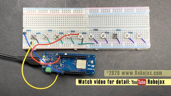 Multiple push button to on pin: : Arduino MKR WAN - With 10 push buttons 