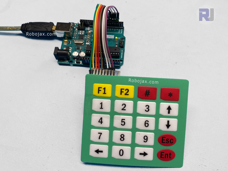 5x4 keypad connected to Arduino