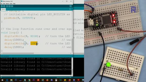 Arduino Pro Micro:  Connecting LED to pin for Blink program