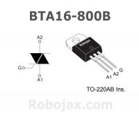 BT16-800B Triac 800V 16A pin out